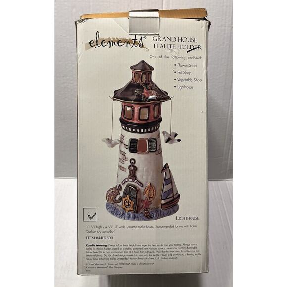 New‎ Elements Lighthouse Grand House Tealight Candle Holder Sea Ocean Sailboat - Picture 9 of 13